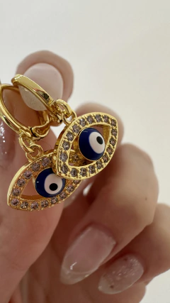 AROS PROTECT AZUL BAÑO DE ORO 18 K