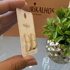 Br 0794-1: Brinco Ear hook cravejado onda. Semijoia, - comprar online