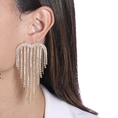 Br 0616-1: Brinco franja coração. - comprar online