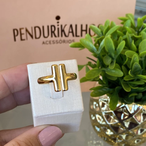 An 0030-1: Anel barras. Banho de verniz italiano.