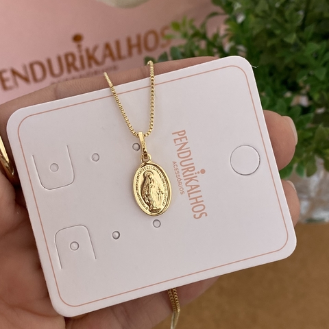Cl 0290-1: Colar Medalha Nossa Senhora. Semijoia.
