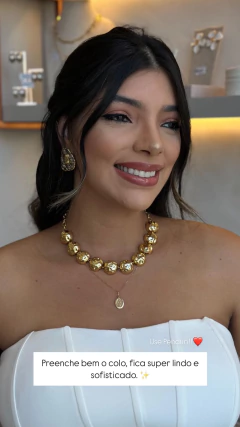 Cl 0336-1: Colar esferas amassadas. - comprar online