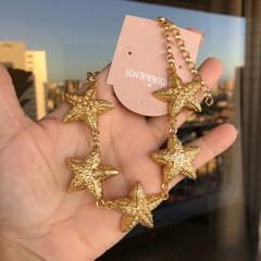 Ck 0019-1: Choker estrelas com mini pérolas.