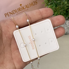 Cl 0288-1: Colar mini pérolas. Semijoia.