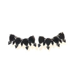 Br 0119-1: Brinco Ear cuff com zircônias negras. Ródio negro.