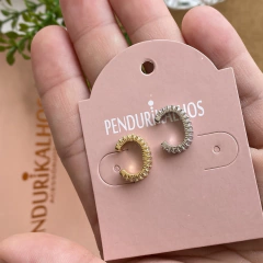 Pc 0025-1: Piercing aro duplo cravejado. Vendidos separadamente. - comprar online