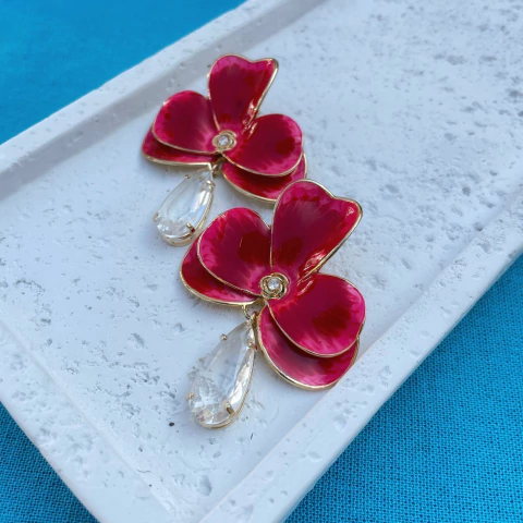 Brinco Orquídea Vermelha - G - comprar online