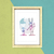 Print | Ilustración Digital | “Love is in the Space” | Incluye marco y vidrio protector de 15 x 21 cm