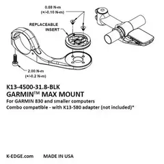 K-EDGE GARMIN MAX XL MOUNT, 31.8MM, NEGRO ANODIZADO en internet