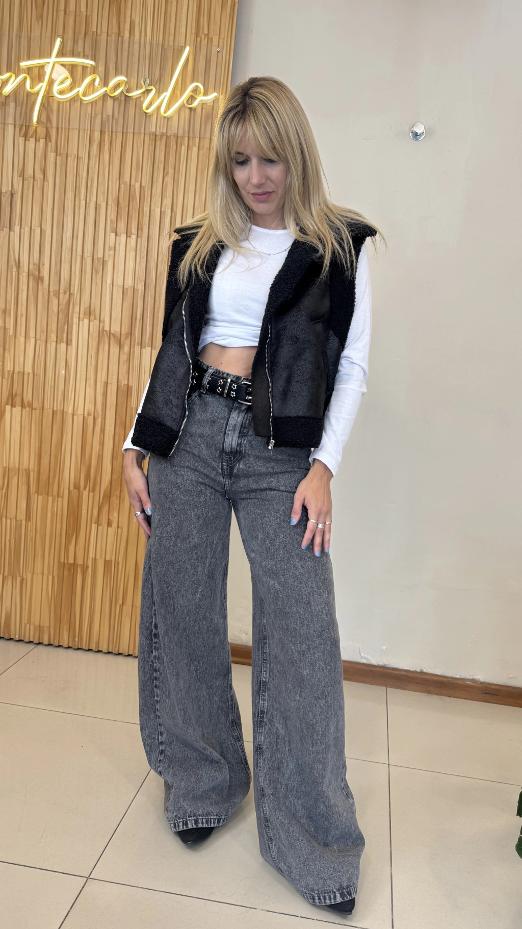 Wide Leg Prex Gris