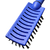 Escova ventilada azul com cerdas mistas e cabo ergonômico antiderrapante, ideal para secagem rápida e modelagem.