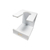 Suporte para pincel de barba Batil de acrílico branco, ideal para manter o pincel seco e protegido.