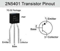Pack 5x Transistor 2N5401 PNP 150V 600mA TO92 Arduino Nubbeo en internet