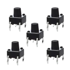 Pack 5 Boton Pulsador Tecla 4 Pines Switch 6mm x 6mm x h=7.0mm Nubbeo