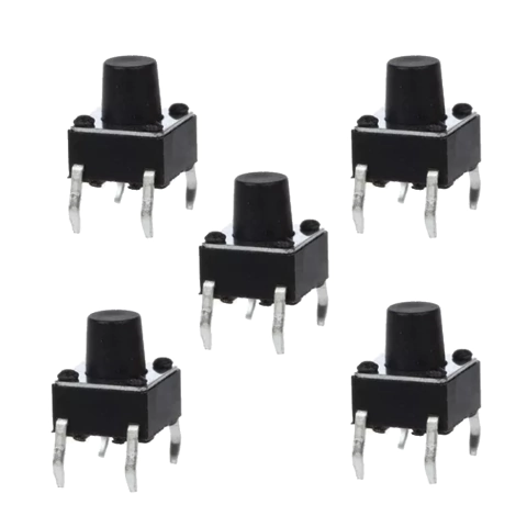 Pack 5 Boton Pulsador Tecla 4 Pines Switch 6mm x 6mm x h=7.0mm Nubbeo