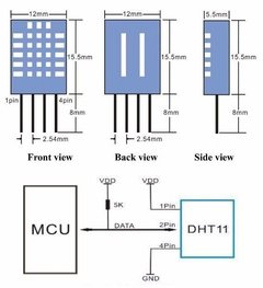Modulo Sensor Humedad Temperatura Dht11 Nubbeo