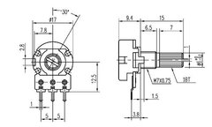 Potenciometro 2k Ohms Lineal Pote 15mm B2k Arduino Nubbeo - tienda online