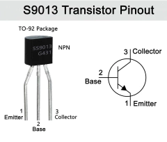 Pack 5x Transistor S9013 NPN 25V 500mA TO92 Arduino Nubbeo - Nubbeo