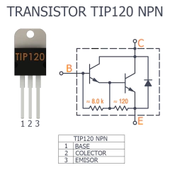 Transistor Darlington Tip120 60V 5A NPN TO220 Arduino Nubbeo en internet