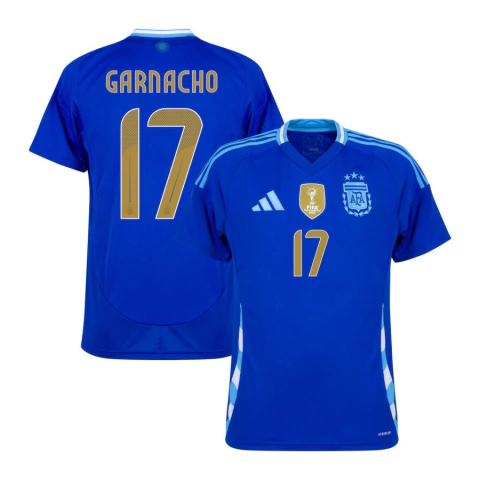Camisa Seleção Argentina Away 24/25 Garnacho 17 Torcedor Masculino - Azul