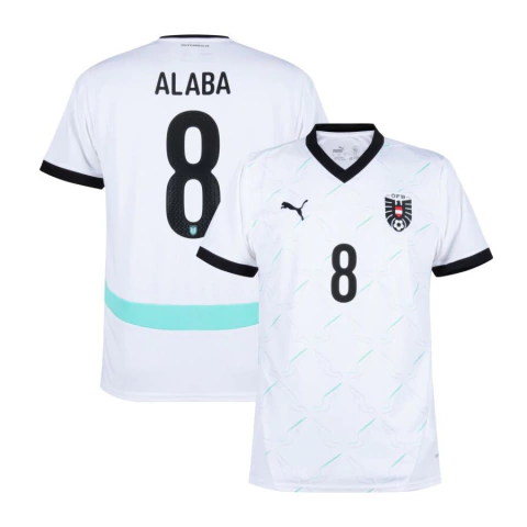Camisa Seleção Áustria Away 24/25 Alaba 8 Torcedor Masculino - Branco