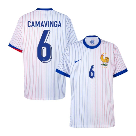 Camisa Seleção França Away 24/25 Camavinga 6 Torcedor Masculina - Branco