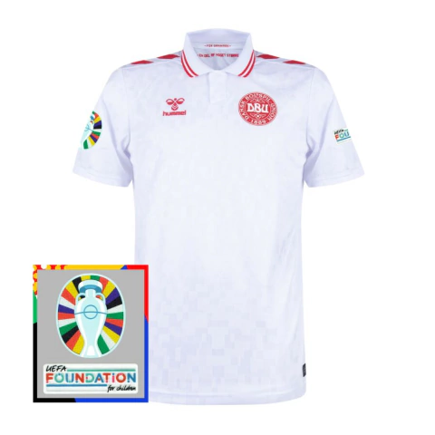 Camisa Seleção Dinamarca Away 24/25 Patch Euro s/n° Torcedor Masculina - Branco