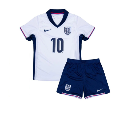 Kit Infantil Seleção Inglaterra Home 24/25 Bellingham 10 Torcedor - Branco