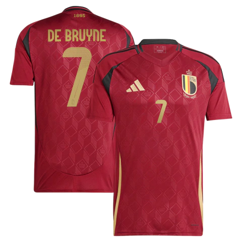 Camisa Seleção Bélgica Home 24/25 De Bruyne 7 Masculina - Vinho