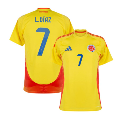 Camisa Seleção Colômbia Home 24/25 L.Díaz 7 Torcedor Masculina - Amarelo