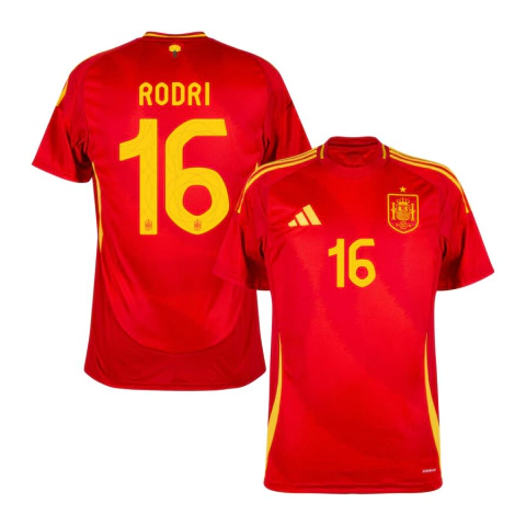 Camisa Seleção Espanha Home 24/25 Rodri 16 Torcedor Masculina - Vermelho