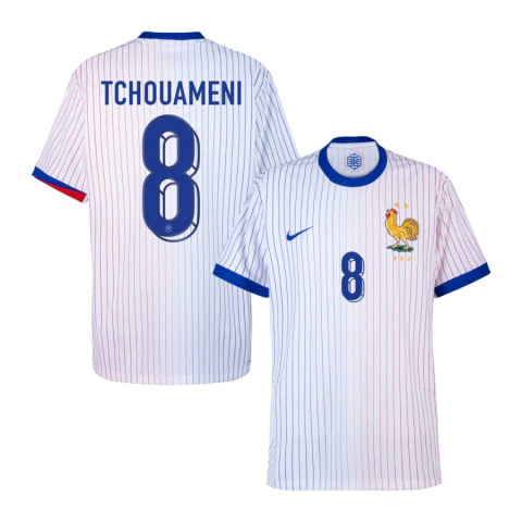 Camisa Seleção França Away 24/25 Tchoumeni 8 Torcedor Masculina - Branco