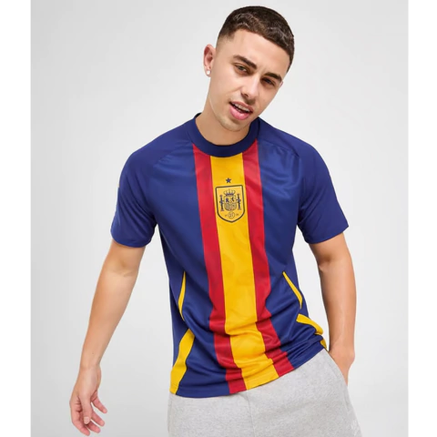 Camisa Pré-Jogo Seleção Espanha 2024 s/n° Torcedor Masculina - Azul