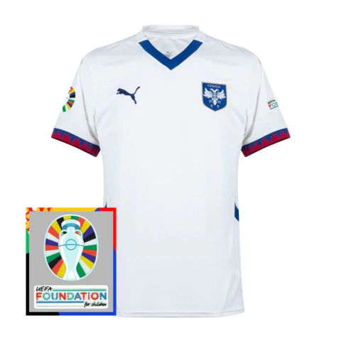 Camisa Seleção Sérvia Away 24/25 Patch Euro 2024 s/nº Masculina -Branco
