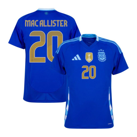 Camisa Seleção Argentina Away 24/25 Mac Allister 20 Torcedor Masculino - Azul