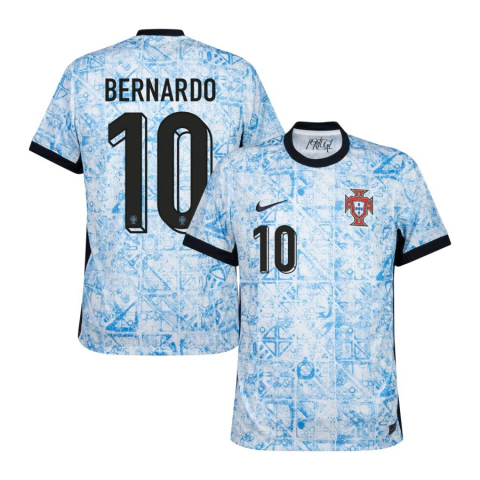 Camisa Seleção Portugal Away 24/25 Bernardo 10 Torcedor Masculina - Azul Claro