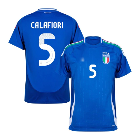 Camisa Seleção Itália Home 23/24 Calafiori 5 Torcedor Masculino - Azul