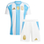 Kit Infantil Seleção Argentina 24/25 sn° Torcedor - Azul e Branco
