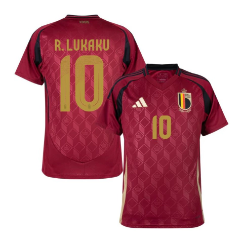 Camisa Seleção Bélgica Home 24/25 R.Lukaku 10 Masculina - Vinho