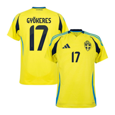 Camisa Seleção Suécia Home 24/25 Gyökeres 17 Torcedor Masculina - Amarela