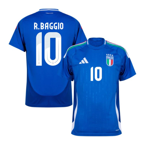 Camisa Seleção Itália Home 24/25 R.Baggio 10 Torcedor Masculino - Azul