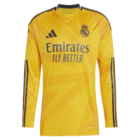 Camisa Real Madrid Away 24/25 s/nº Torcedor Manga Longa Masculina - Laranja