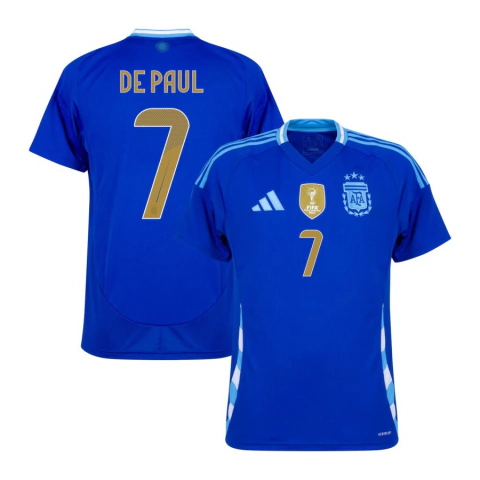 Camisa Seleção Argentina Away 24/25 De Paul 7 Torcedor Masculino - Azul