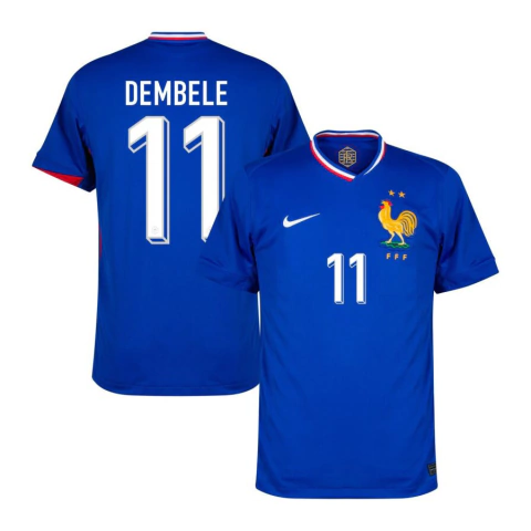 Camisa Seleção França Home 24/25 Dembele 11 Torcedor Masculina - Azul