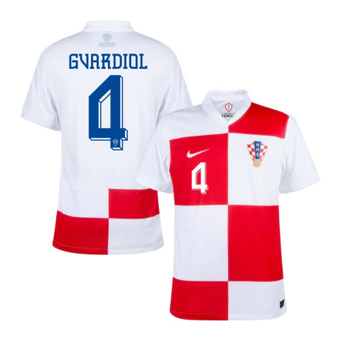 Camisa Seleção Croácia Home 24/25 Gvardiol 4 Torcedor Masculina - Branco e Vermelho