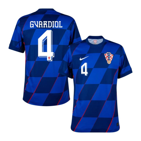 Camisa Seleção Croácia Away 24/25 Gvardiol 4 Torcedor Masculina - Azul