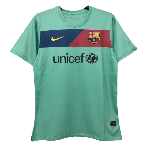 Camisa Retro Barcelona Away 10/11 Verde Água