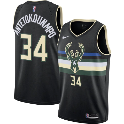 Jersey Milwaukee Bucks Giannis Antetokounmpo Swingman - Preto