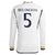 Camisa Real Madrid Home 23/24 Bellingham 5 Torcedor Manga Longa Masculina - Branco na internet