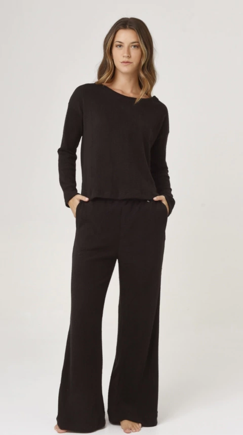 Conjunto Waffle Chenille - Negro - comprar online